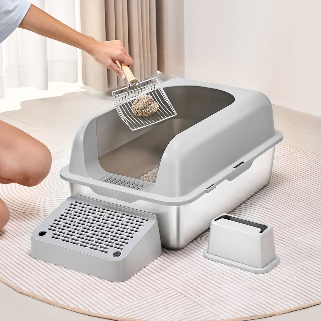 VEVOR 6 Boîte à litière pour chat profond Boîte à litière sans or avec panneau filtrant