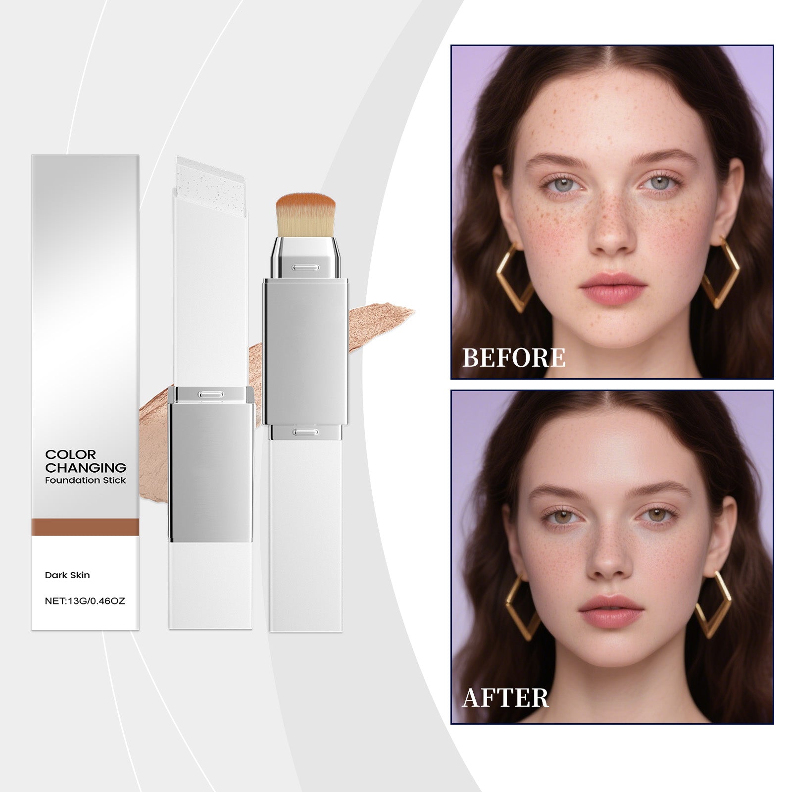 2-en-1 Color-Changing Foundation Stick Deep Skin Tone
