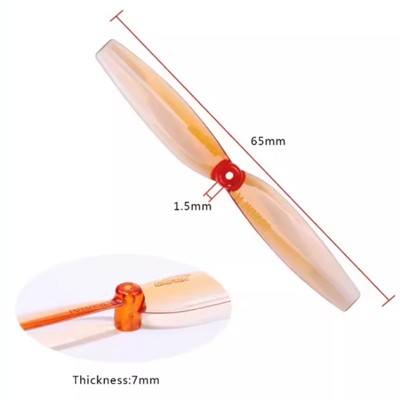 65mm hélice à deux lames Positive et Négatif Racing Chambre hélice haute efficacité