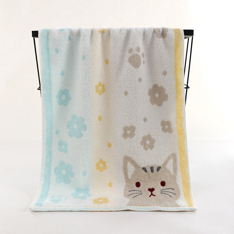 Embroidered and absorbent Jacquard towels for home use