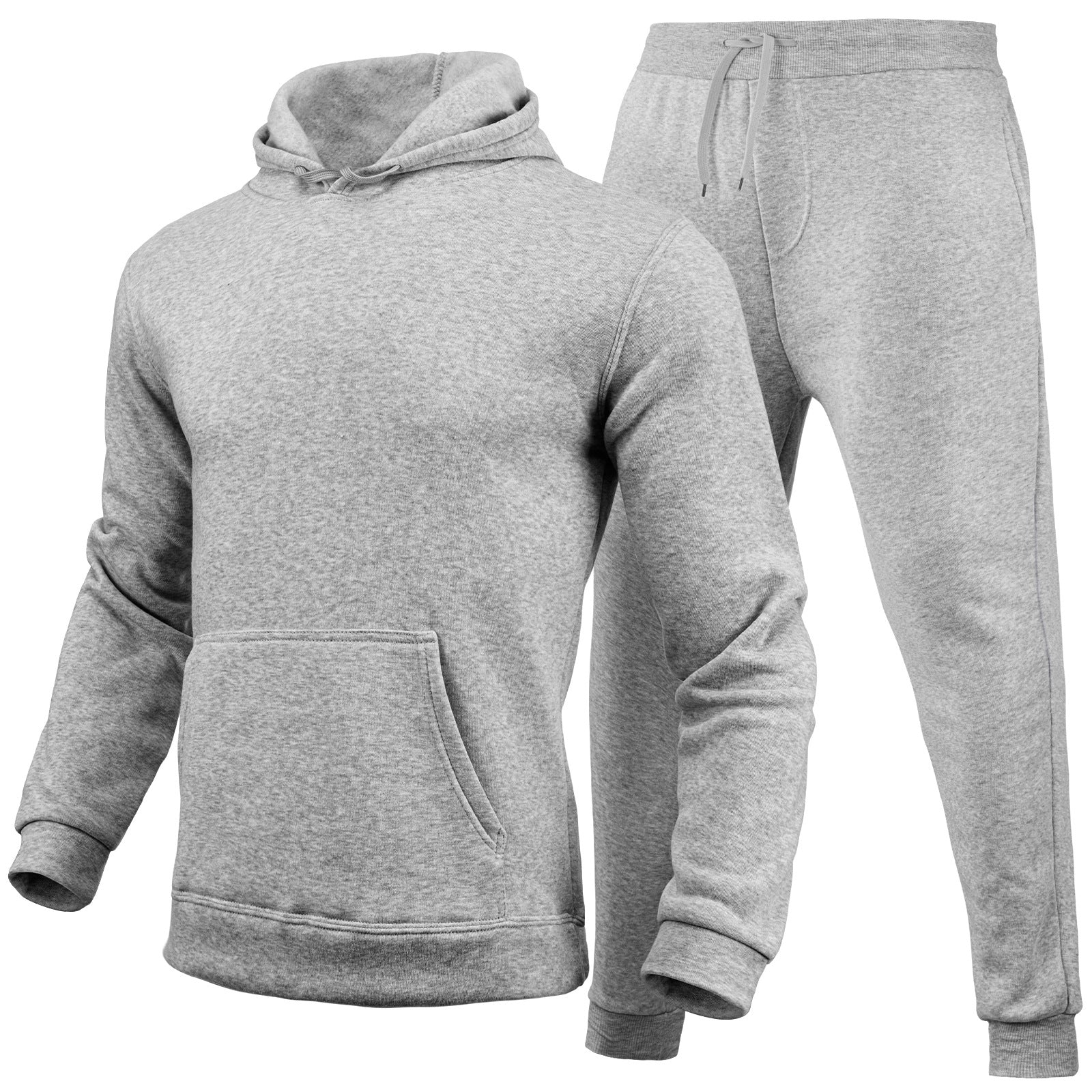 Slim-fit Ensemble de hoodie de couleur solide Urban Casual