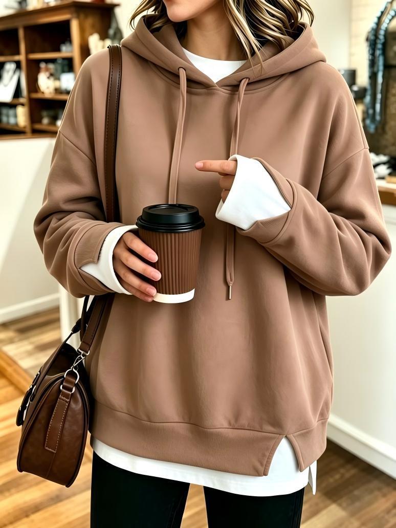 Automne-hiver Femmes Faux Sweat à capuche deux-pièces