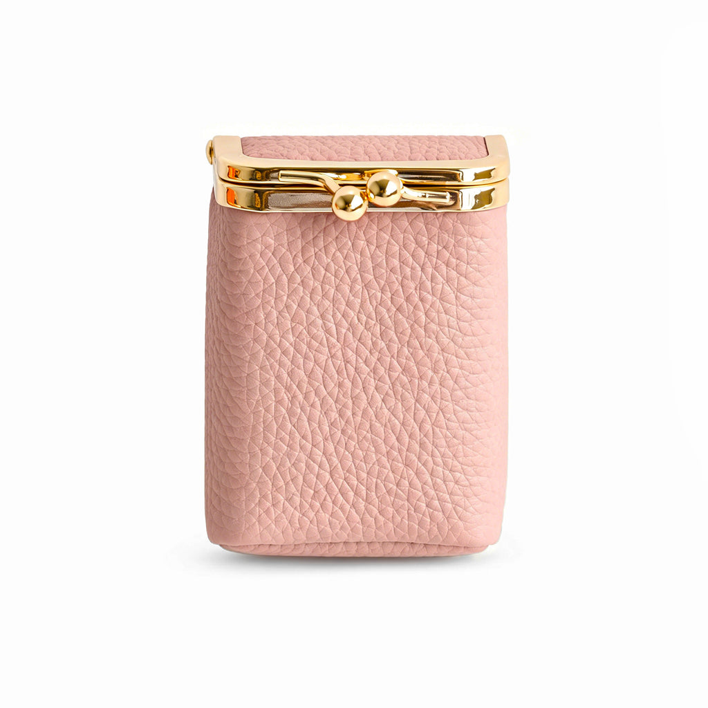 Mini sac rouge à lèvres en cuir