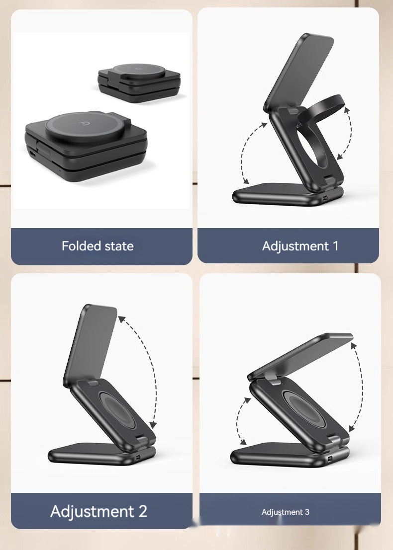 Support de téléphone mobile chargeur magnétique pliable