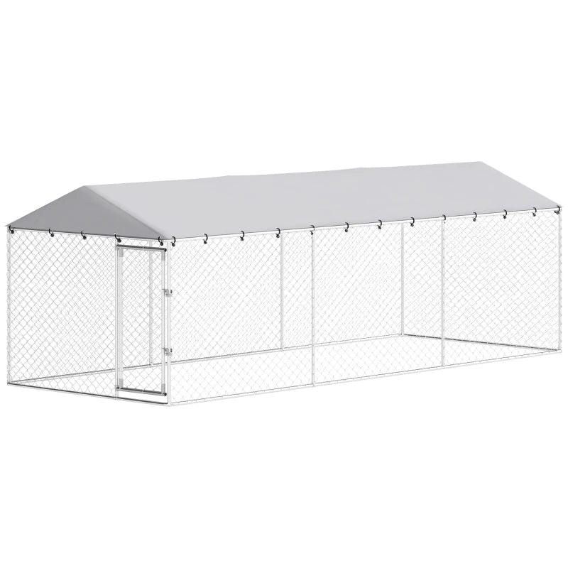 20' X 7.5' X 6.5' Outdoor Dog Kennel for Small Medium Large Dogs with Waterproof Cover