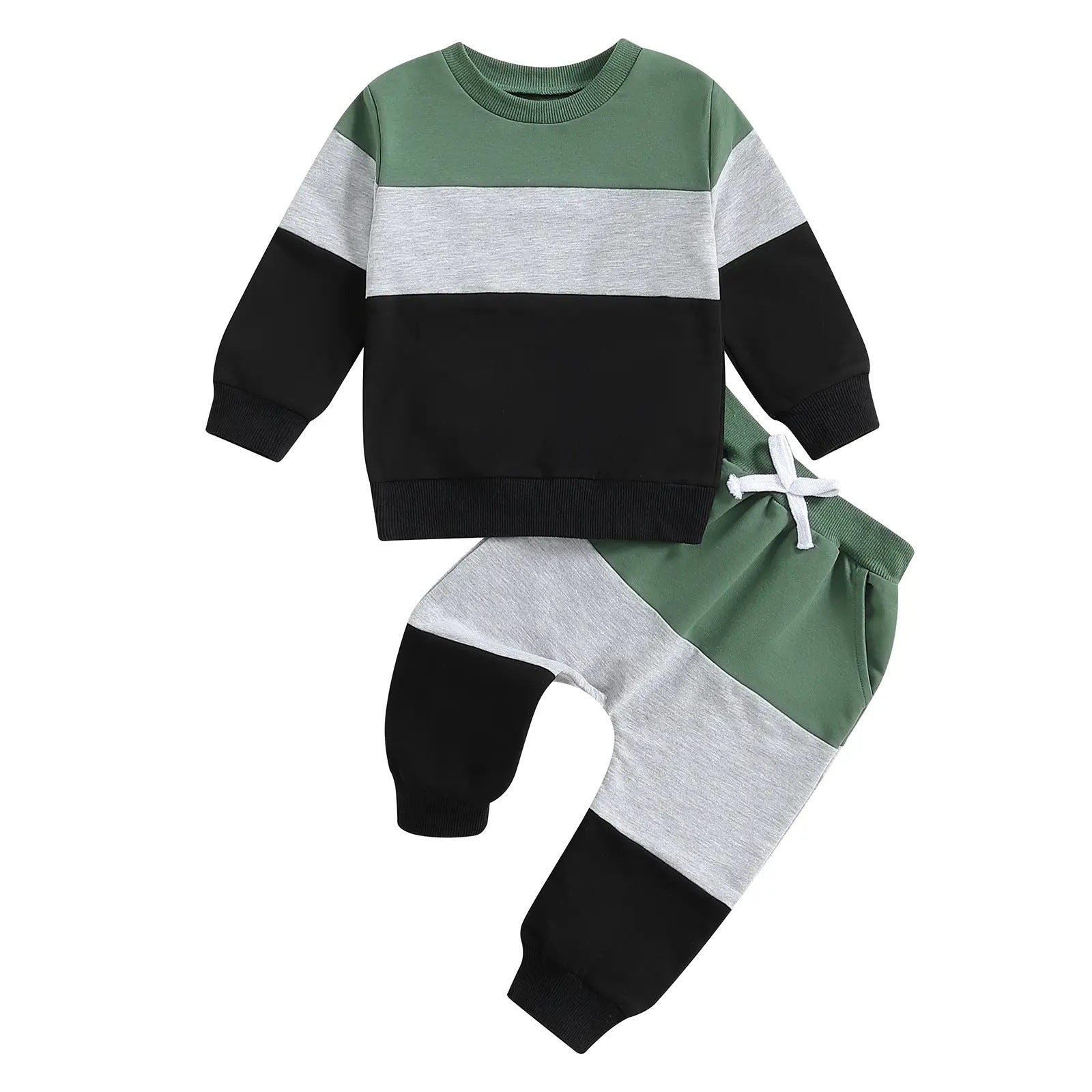 Garçons et filles Ensemble de pantalons à manches longues à col rond