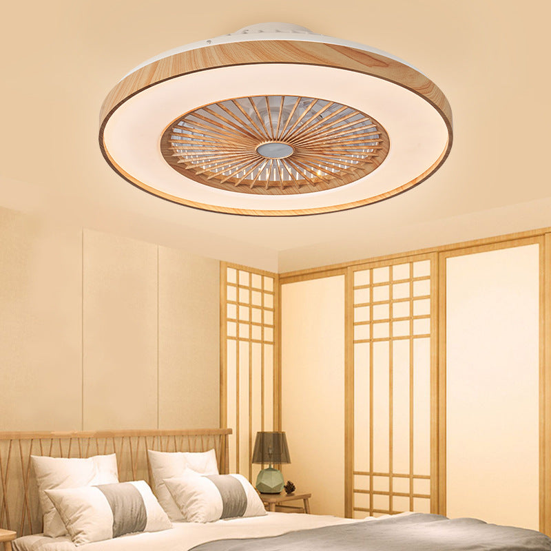 Ventilateur de plafond électrique Ribbon en grain de bois pour salon et salle à manger
