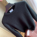 AutomneHiver Casual Couleur solide Col rond Col rond Chandail haut