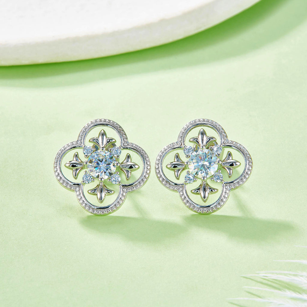 S925 Sterling Silver Clover Earrings