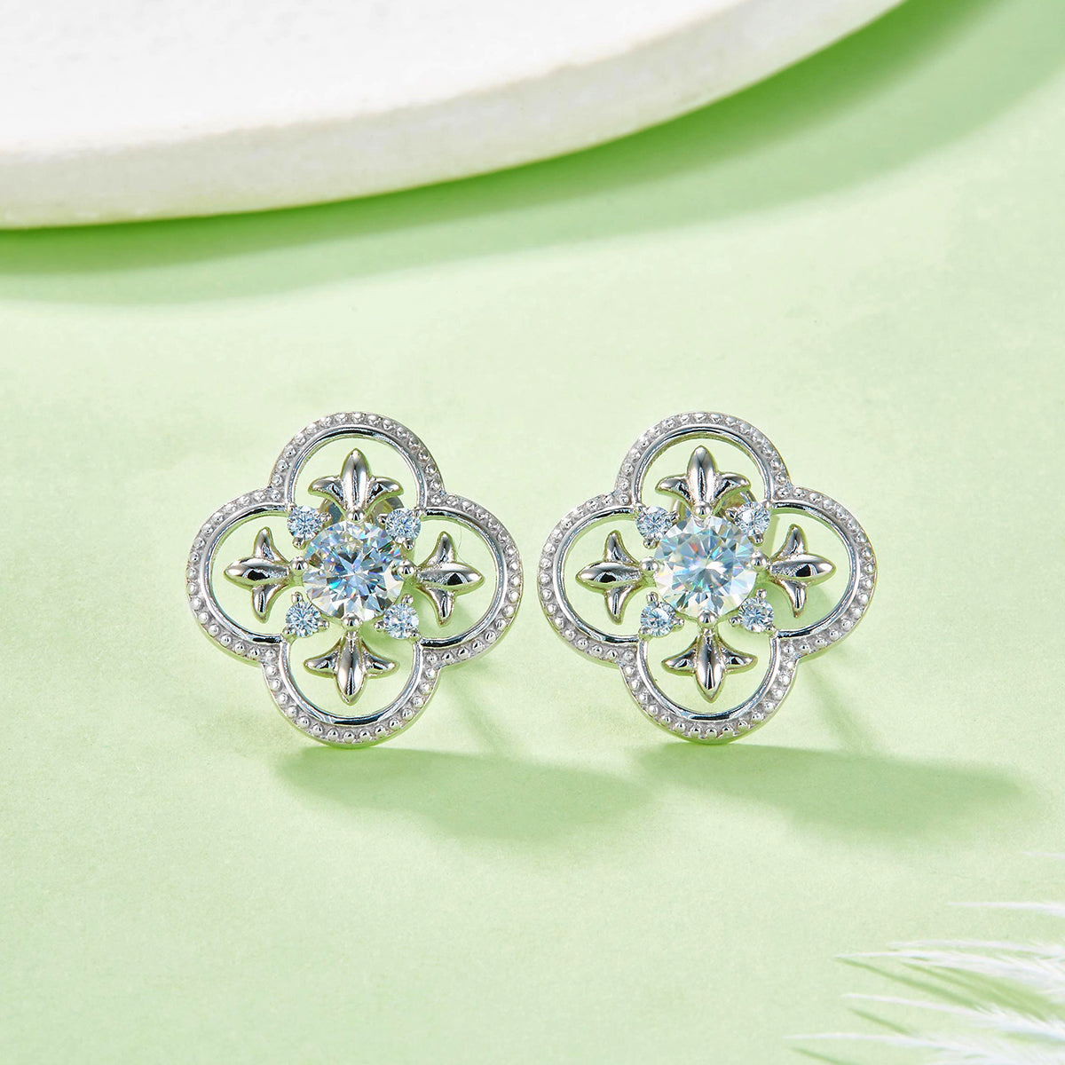 S925 Sterling Silver Clover Earrings