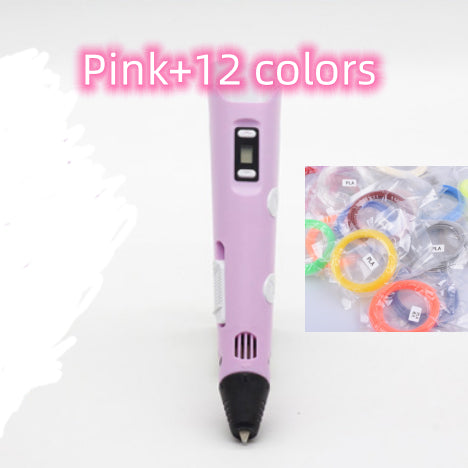 Stylo d'impression 3D Stylo 3D de deux générations graffiti 3D brosse stéréoscopique enfants puzzle pai