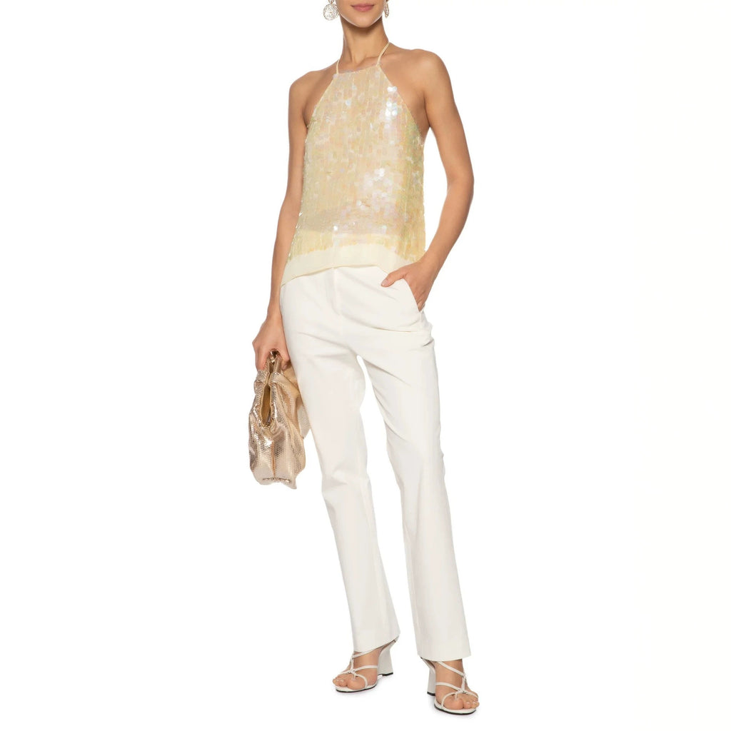 Sangle Sequin Halter Top pour les femmes
