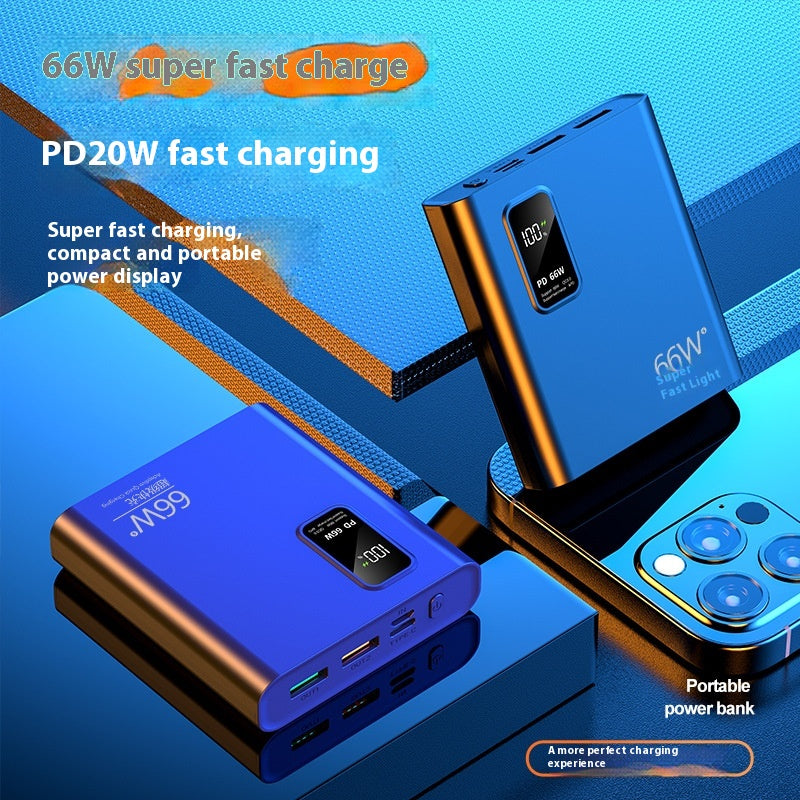 Banque d'alimentation bidirectionnelle 66W Super Fast Charge Mini affichage numérique