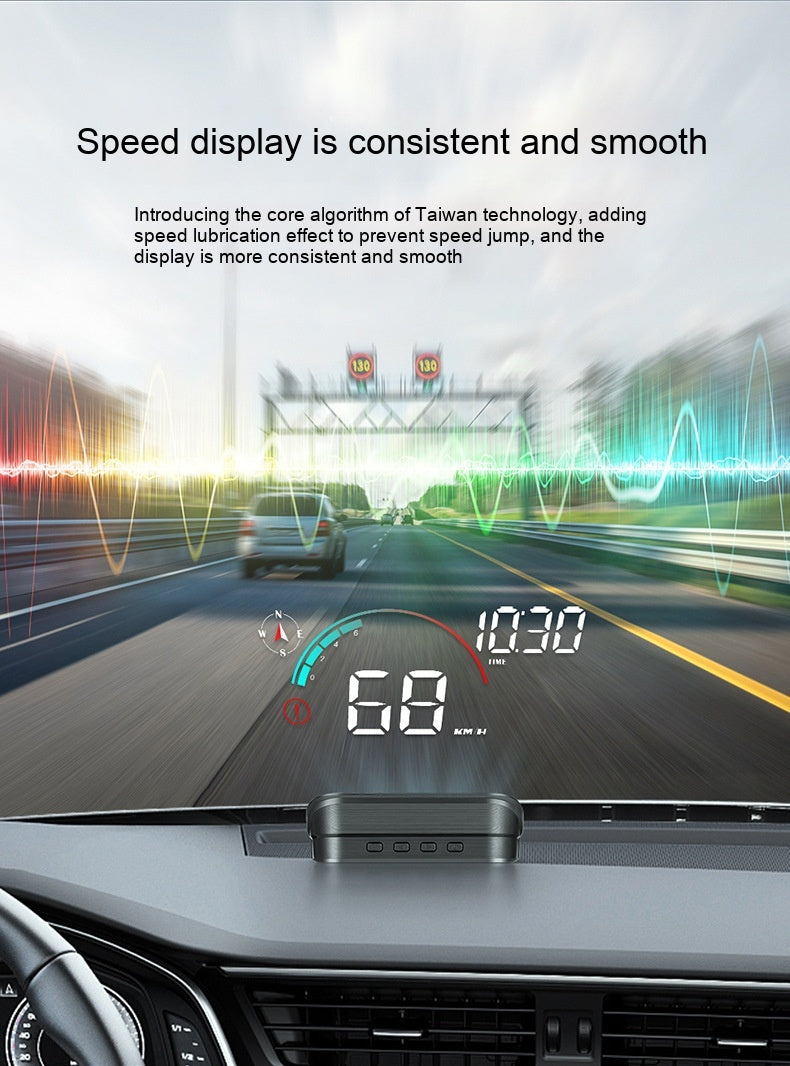 Affichage tête vers le haut Voiture GPS Vitesse universelle Compass HD Projecteur Version E-dog