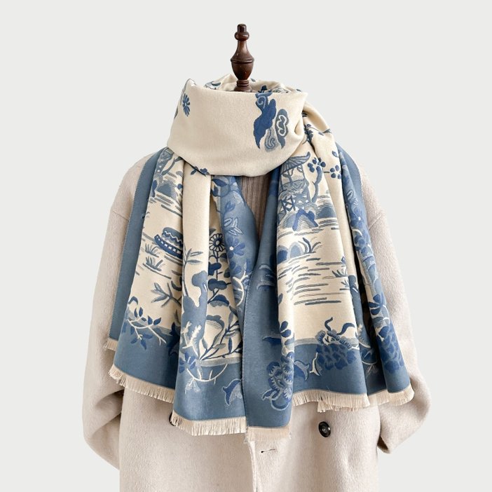 Retro Châle à sensation de cachemire - Écharpe chaude douce haut de gamme pour femmes Écharpe d'automne