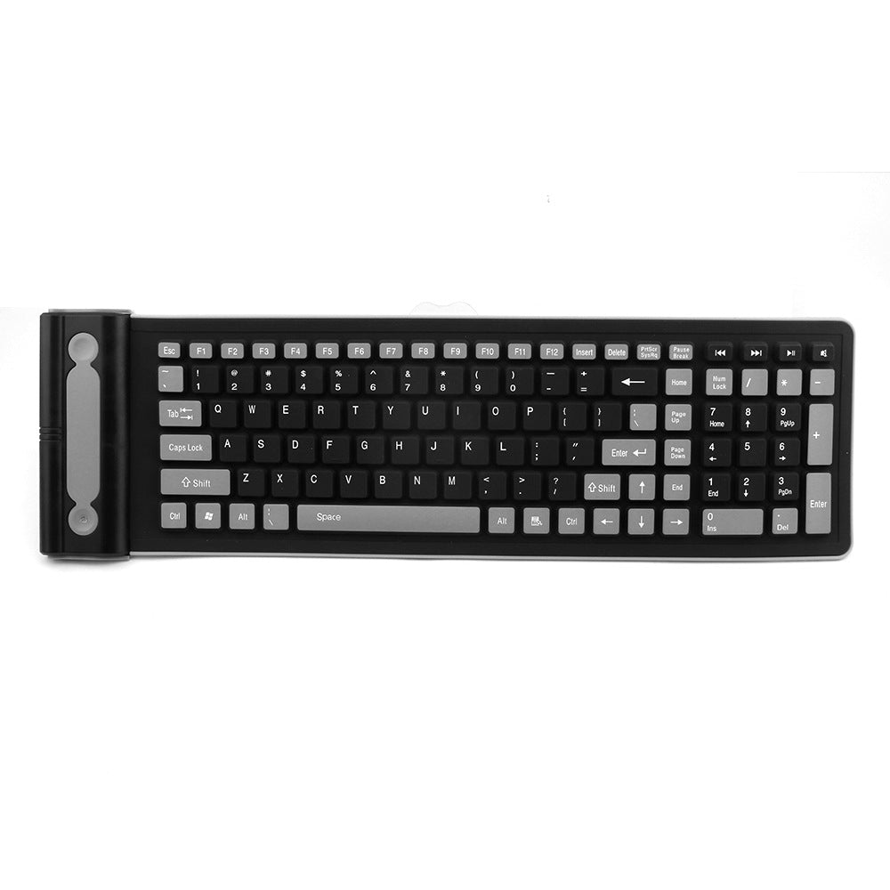 24g sans fil Mute pliant clavier étanche silicone portable