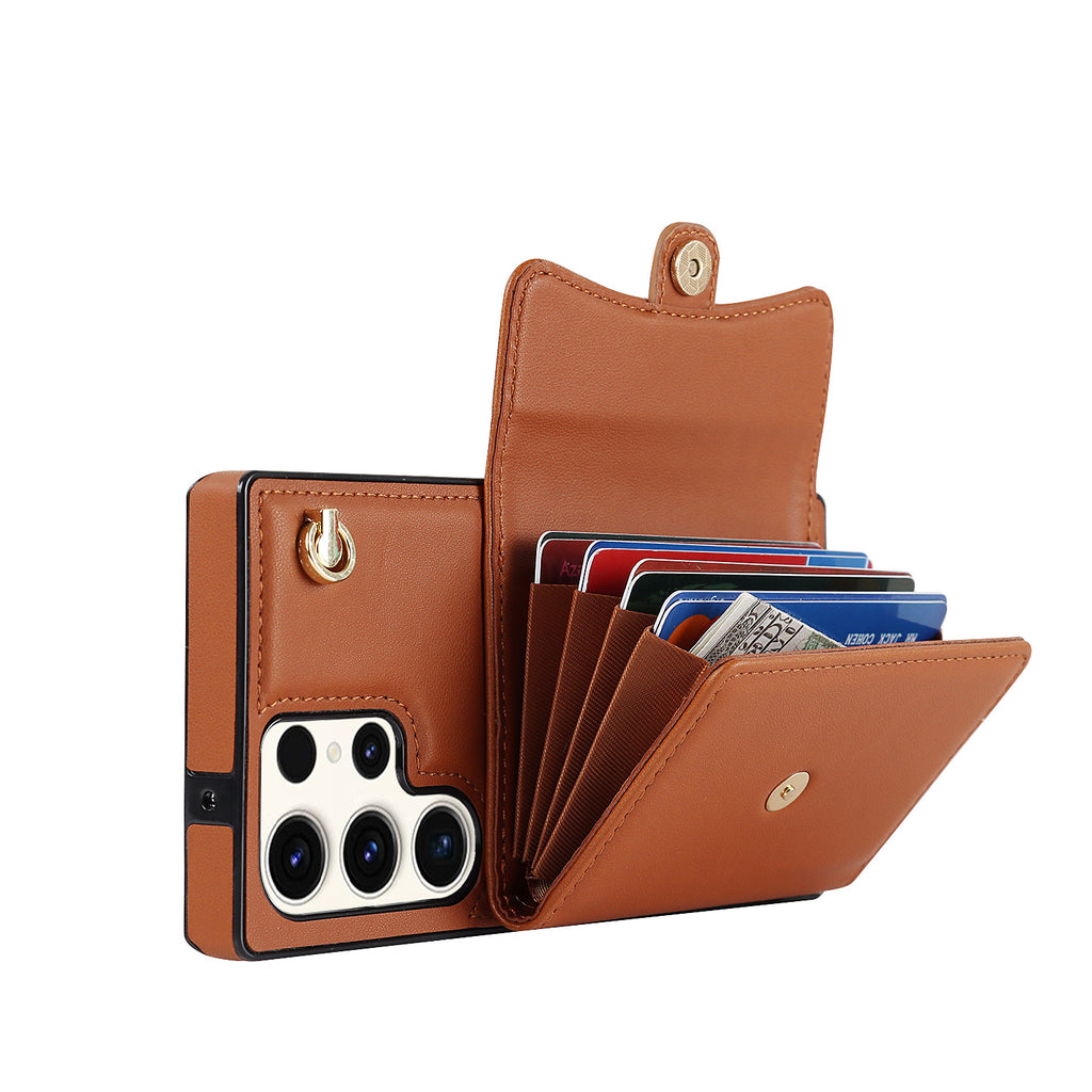 S23Ultra Carte Orgue Boîtier en cuir A13 Crossbody Phone Case