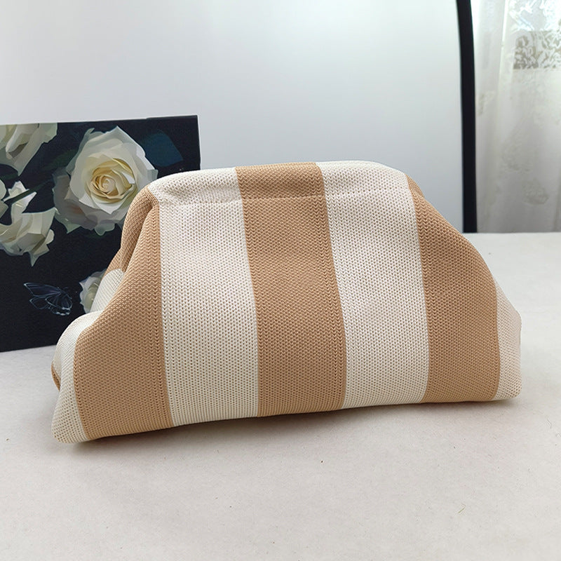 Clutch rayé de sac tricoté pour femmes