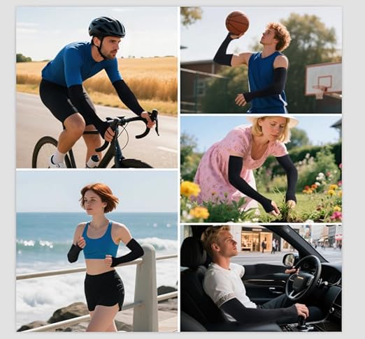 Unisex Cooling Ice Silk Sun Sleeves - Protection UV Bras mince Gardes pour le cyclisme extérieur