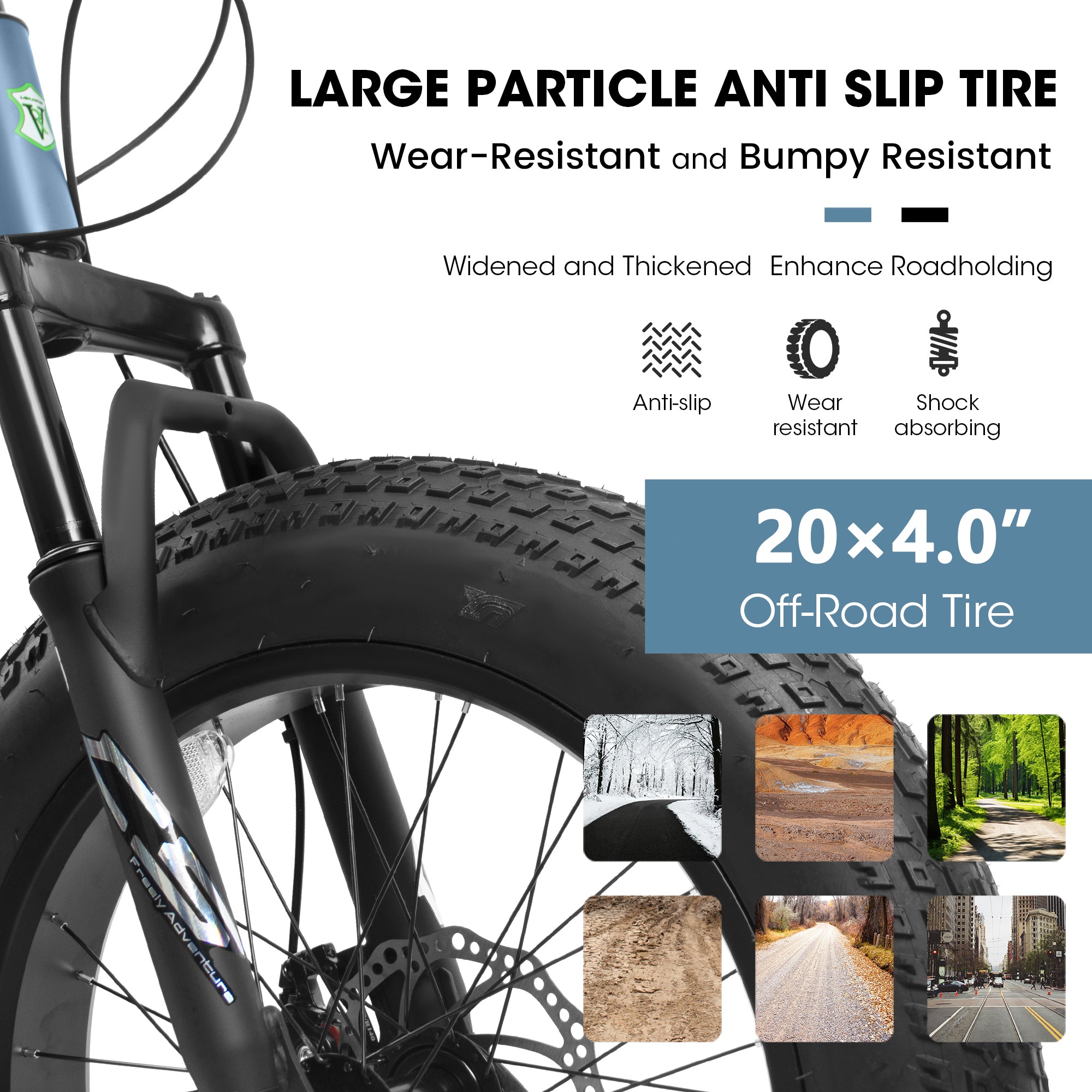 V202035 20 pouces Fat Tire Bike 7 Speed Mountain Bike