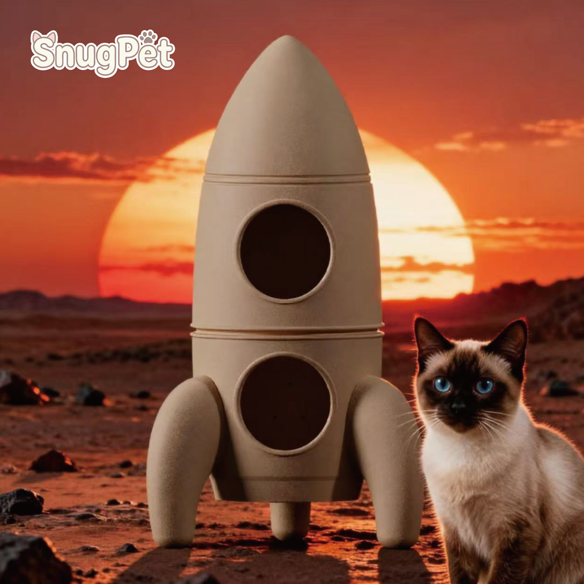 Grandes grottes de chat à double couche Rocket