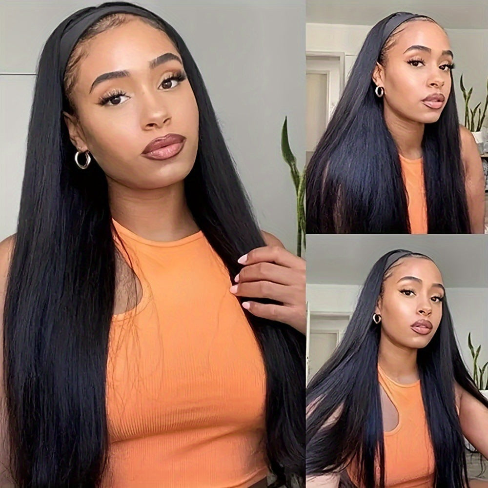 Tête de bande de Wig Long cheveux droits Long cheveux bouclés