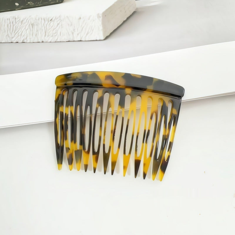 Pixie-coup Bangs Leopard-print Peigne de Bun cheveux non glissants
