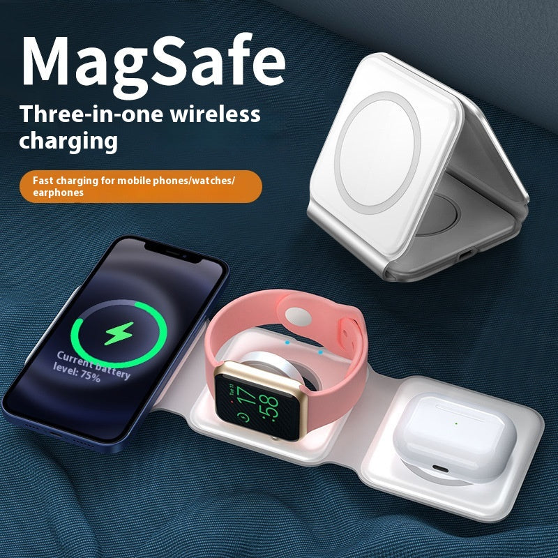 3 En 1 Support de téléphonie mobile pliant magnétique sans fil
