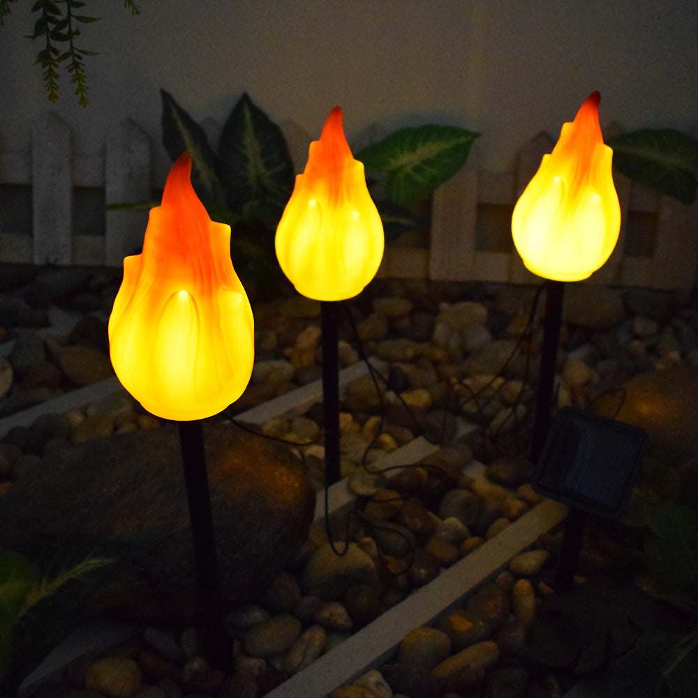 Décoration de cour pour lampe à flamme solaire de simulation