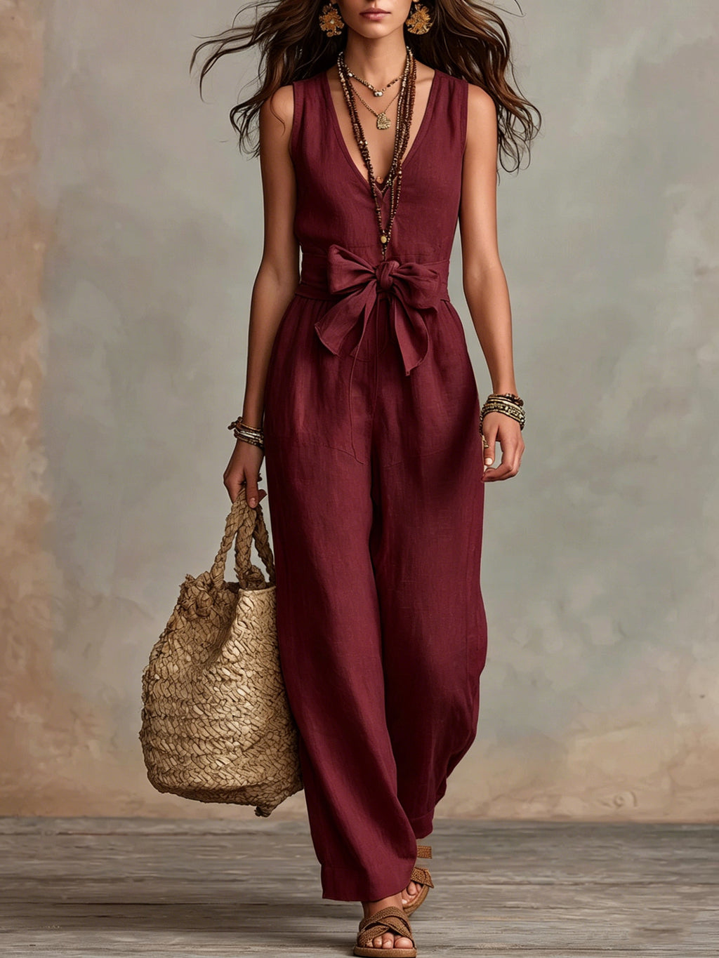Robe de saut sans manches sans manches pour femmes avec un détail Bow