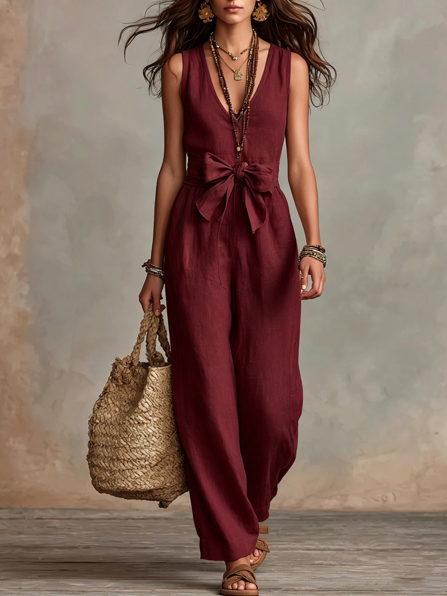 Robe de saut sans manches sans manches pour femmes avec un détail Bow