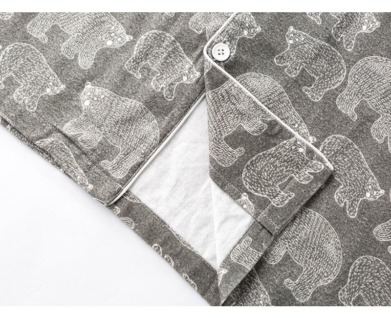 Polar Ours imprimé chaud brossé Flannel Pure Cotton Couple Maison Porter la combinaison