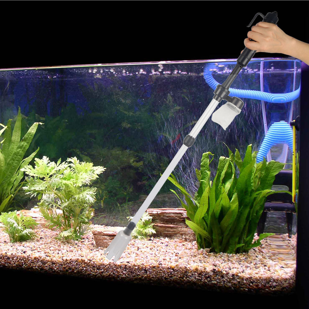 Nettoyeur de gravier à vide à aquarium à batterie pour réservoir de poisson