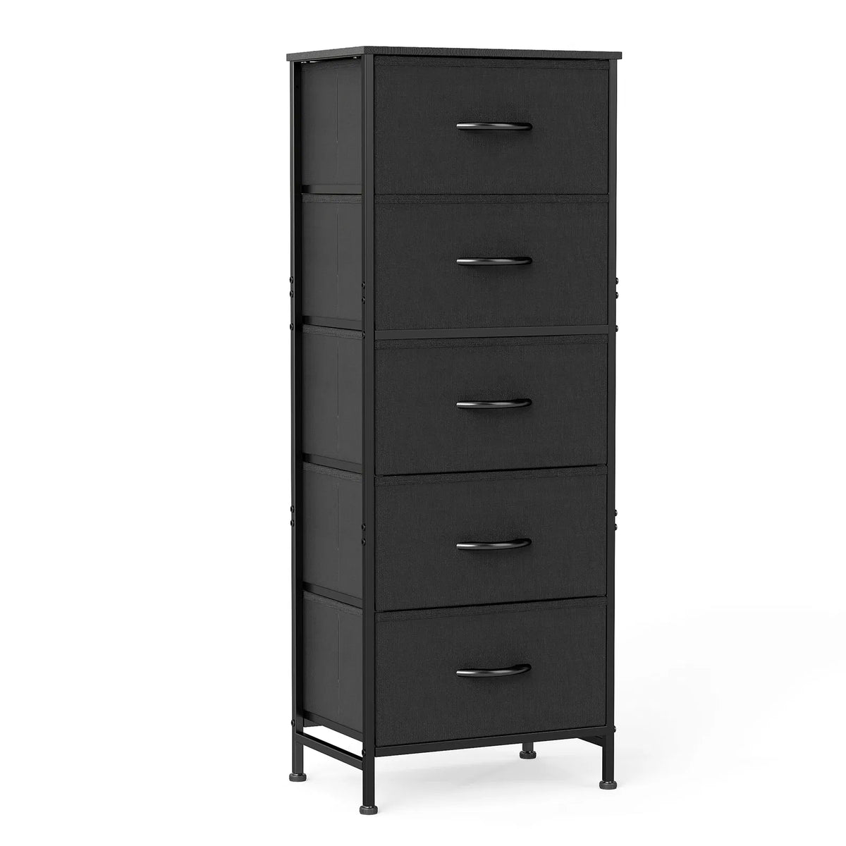 Dressing 48IN pour chambre avec 5 tiroirs de tissu Table de nuit Armoire en acier