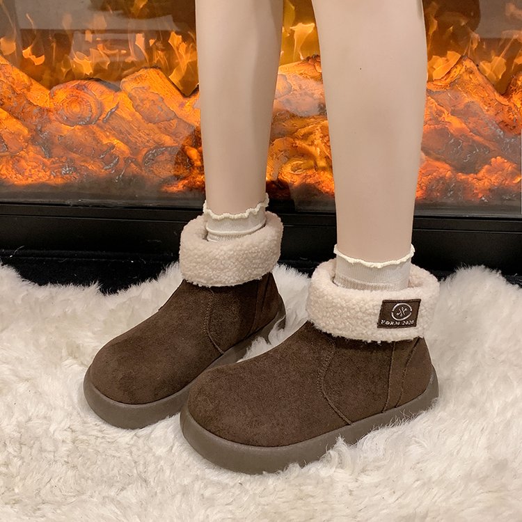 Bottes de laine d'agneau et de peluche rétro