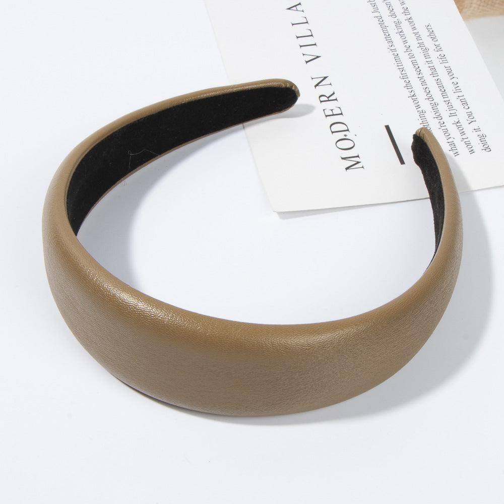 Bandeau en cuir PU couleur pure