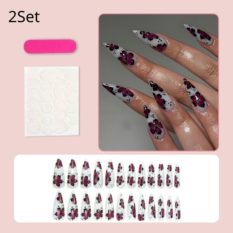 Les ongles Euro-Américains Y2K Chic Ombre Floral