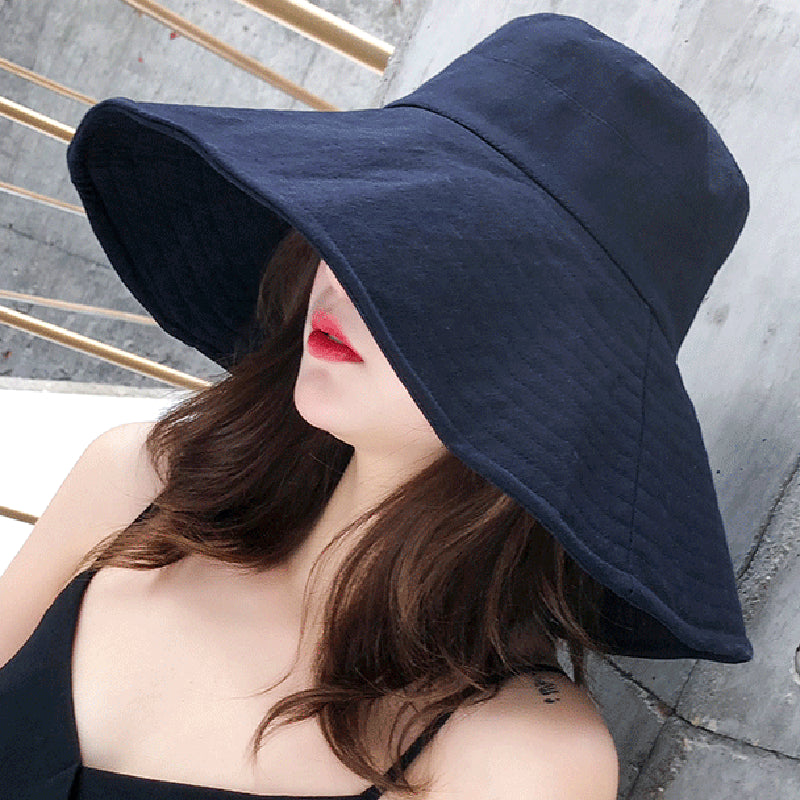 Chapeau solaire extra-large de couleur solide