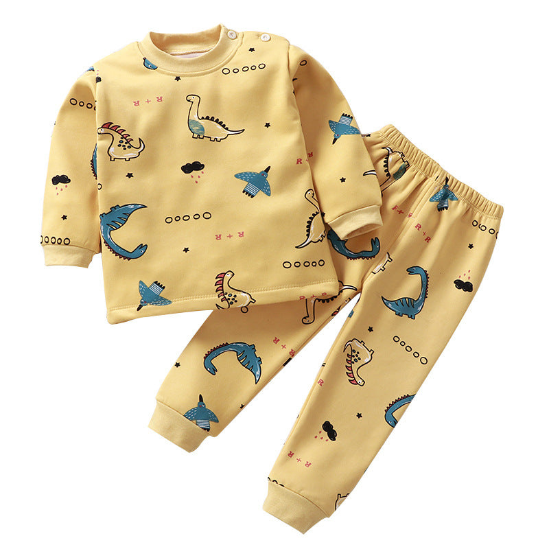 Sous-vêtements thermiques pour enfants Costume en peluche Épaisseur Garçons Filles Vêtements d'automne