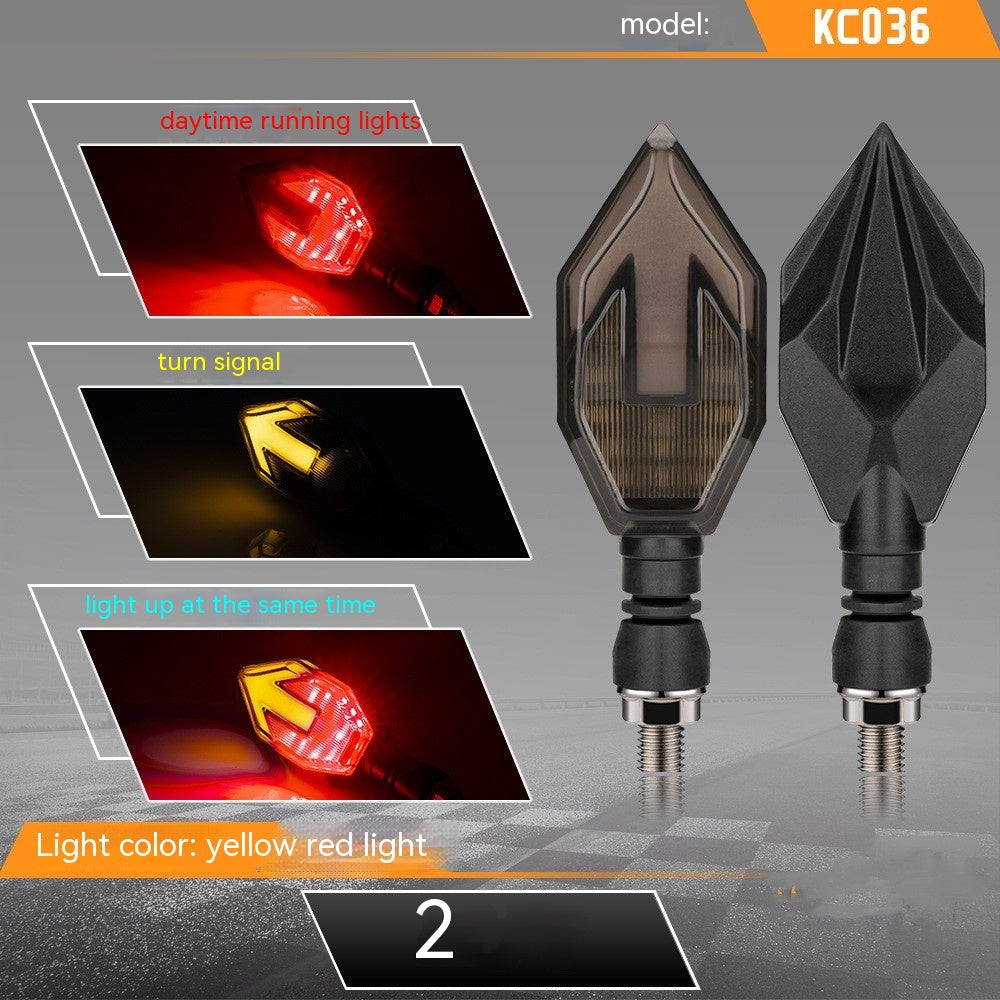 Guide de lumière en forme de flèche de moto Deux couleurs LED Turn Signal Daytime