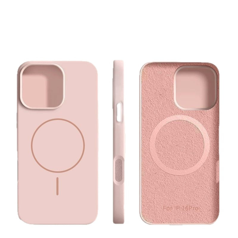 Boîtier de téléphone en silicone liquide avec un aimant de bague mince et un fini de peau