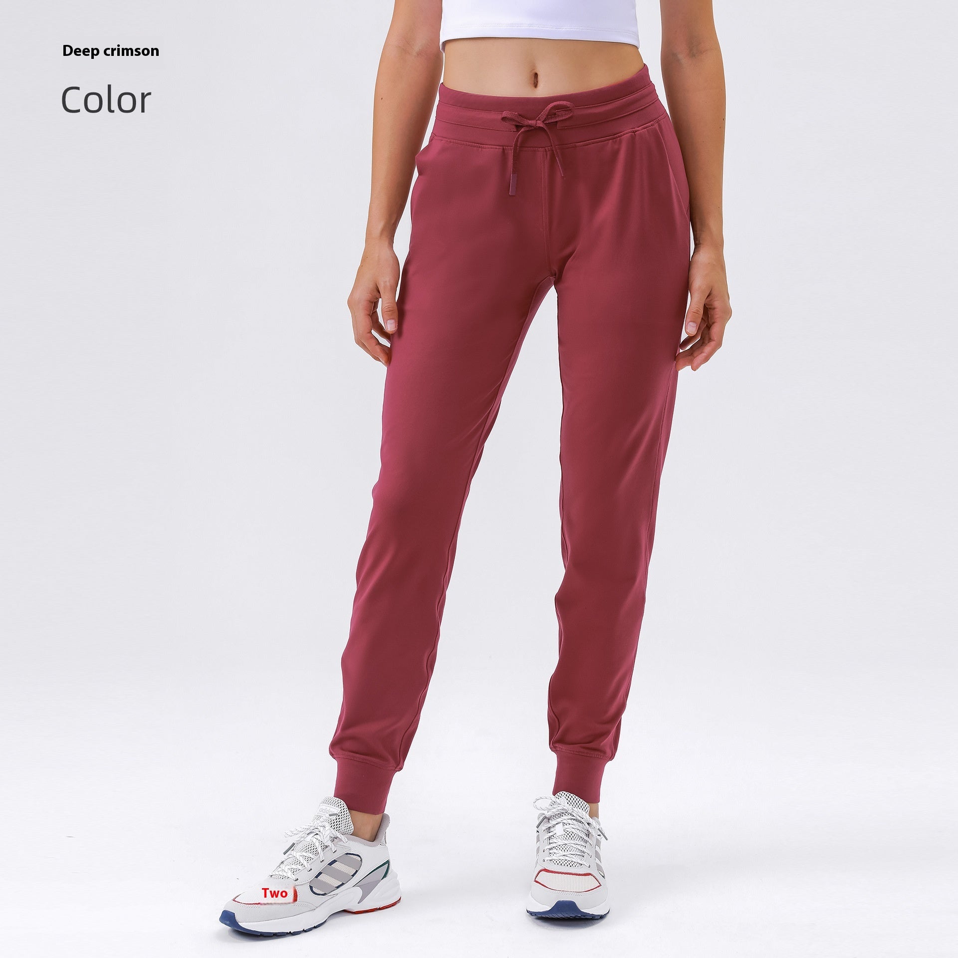 Pantalon de yoga haute taille pour femmes Drawstring Quick-drying Elastic Running Fitness