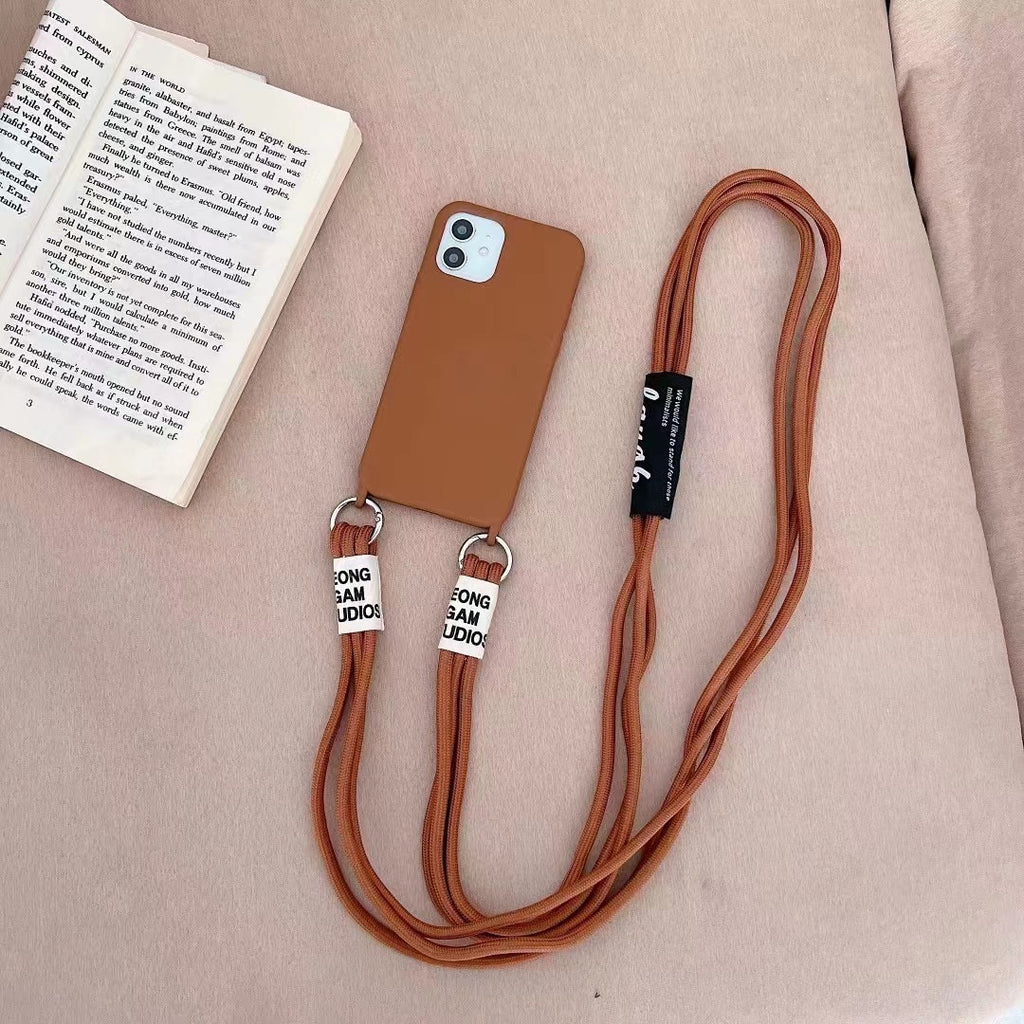 Boîtier de téléphone en silicone liquide à longue bande diagonale