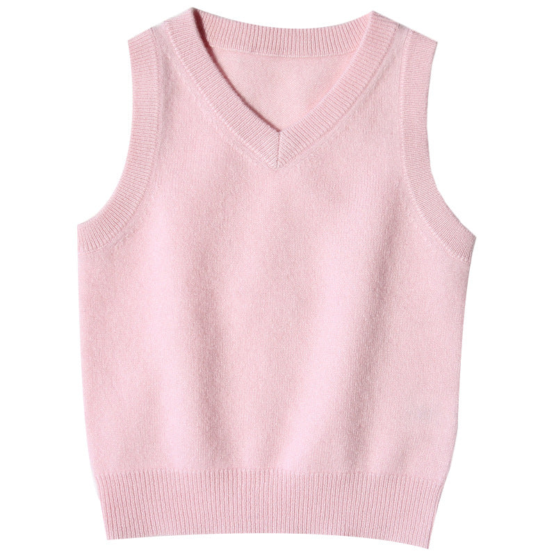 Boys' cashmere casual sleeveless jacket