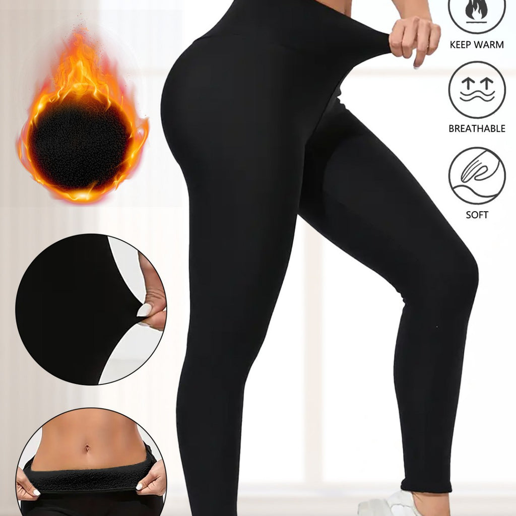 Leggings à manches hautes en polaire élastique thermique