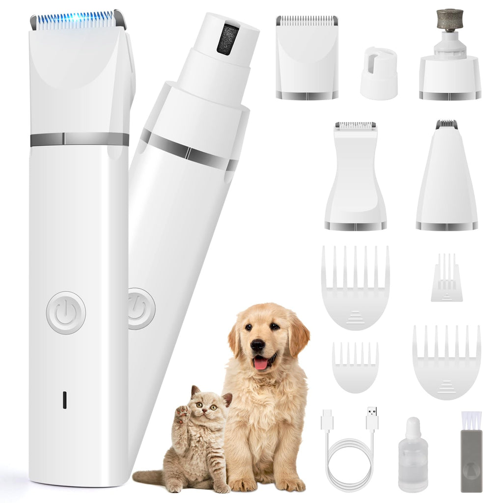 Clippers de chien Kit de grooming Cheveux Clipper-Low Noise Paw Trimmer- Rechargeable - Quis sans fil
