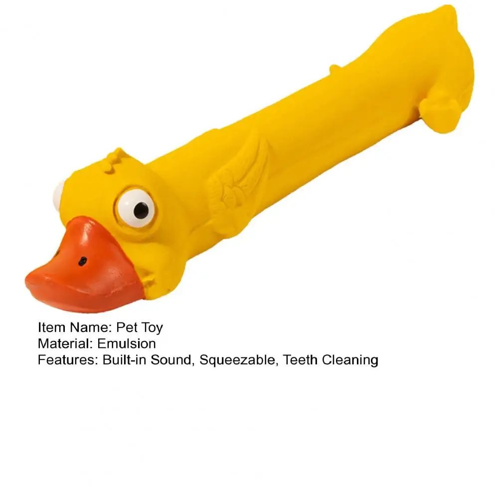 Dents Grinding Latex Dog Toy Dental Health Durable Dog Toy Mignon Yellow Duck Design Squeak