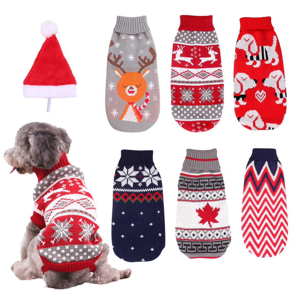 Vêtements de chien en col roulé de Noël