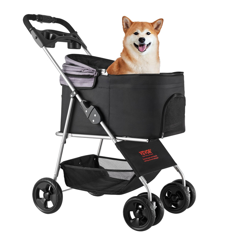 Poussette pour animaux de compagnie pliable 4 roues Poussette pour chiens Détaché jusqu'à 35 livres
