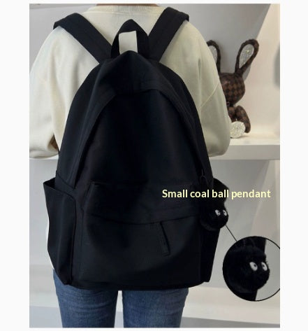 Femmes Moyen école étudiant Grande capacité Simple Sac à dos en couleur solide